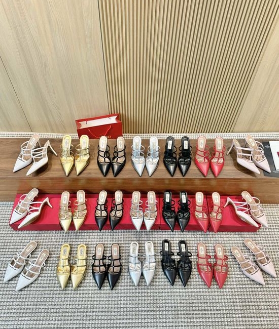Valentino Studded Strap Slingback Sandals Elegant Comfortable Multi Heel Options