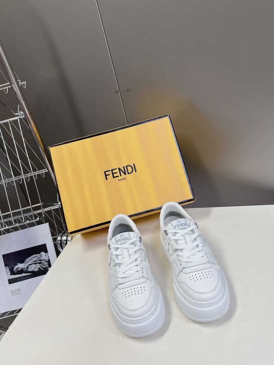 Fendi Stitched Splicing Thick Sole Height Boosting Sneakers