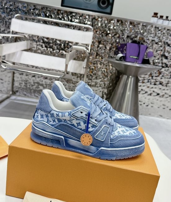 Louis Vuitton LV Premium Washed Leather Retro Basketball Sneakers Comfortable Non-slip