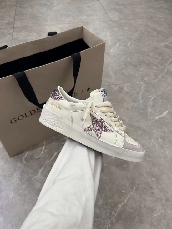 Golden Goose Stylish Purple Accent Vintage Distressed Comfort Platform Shoes