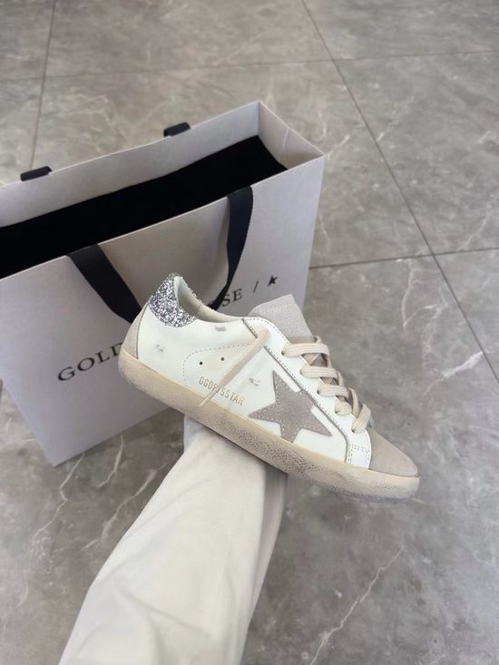 Golden Goose Sequin Decor Vintage Distressed Sneakers Non-slip Soft Walking Shoes