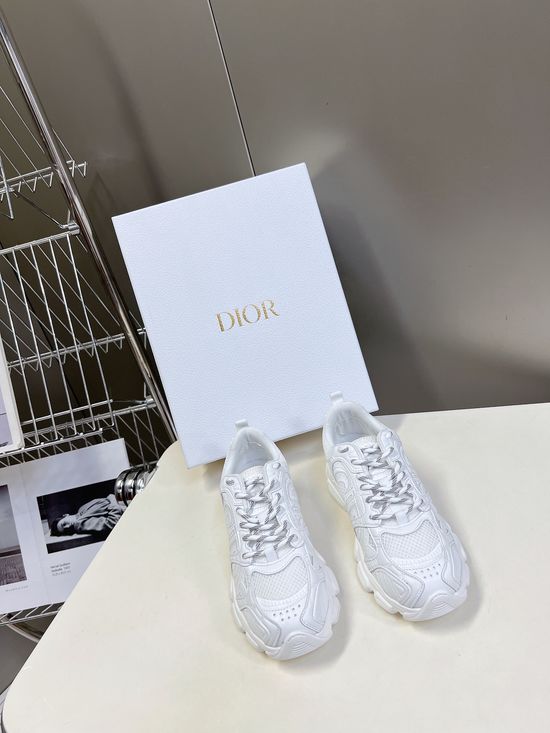 Christian Dior Casual Mesh Sneakers with Embossed Logo Comfortable Sole