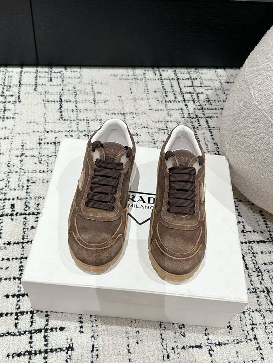 Prada Suede Retro Casual Comfortable Daily Training Shoes