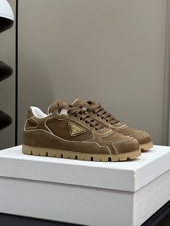 Prada Soft Suede Casual Shoes Sheepskin Lining Comfortable Fit