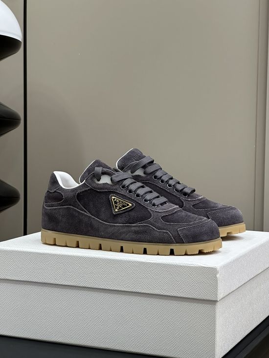 Prada Soft Suede Casual Shoes Sheepskin Lining Comfortable Fit