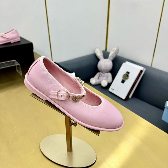 Chanel Vintage Style Flats with Decorative Metal Accents