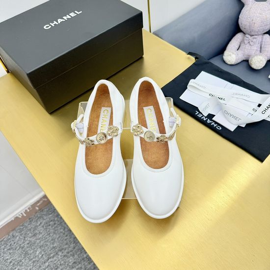 Chanel Vintage Style Flats with Decorative Metal Accents
