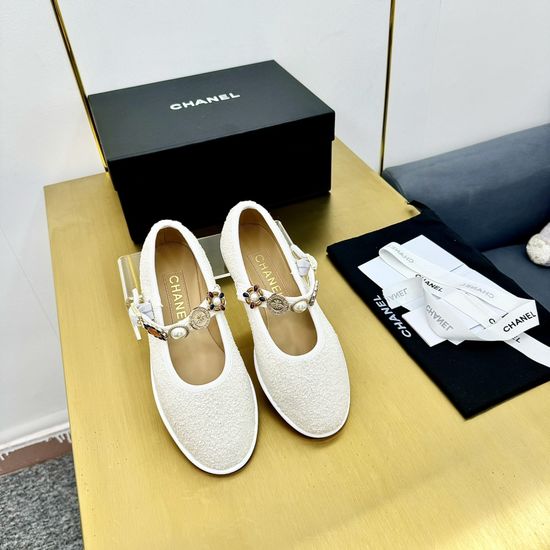 Chanel Vintage Style Flats with Decorative Metal Accents