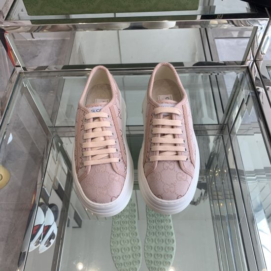 Gucci Vintage Color Block Canvas Platform Sneakers