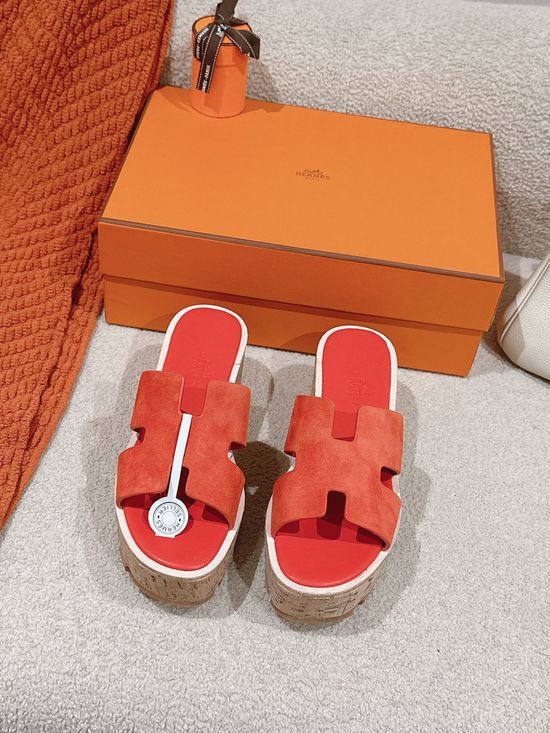 Hermes Versatile Suede Trim Sandals Exquisite Craftsmanship Non-slip Sole
