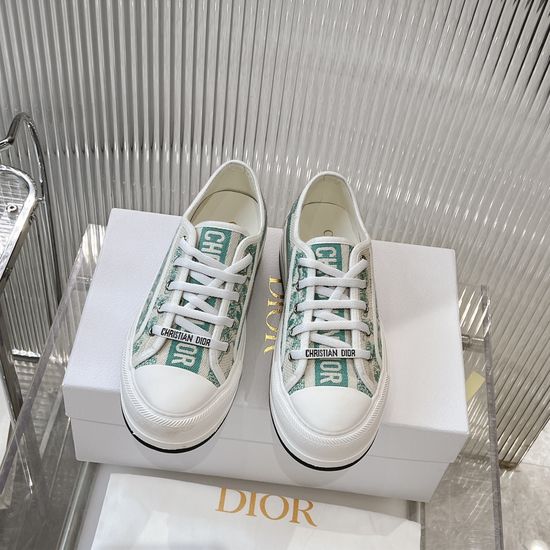 Christian Dior Embroidered Thick Sole Casual Sneakers Comfortable For Daily Wear