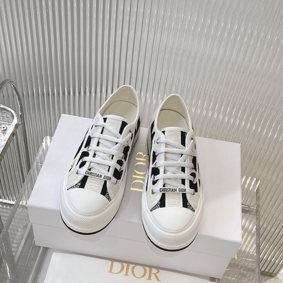 Christian Dior Embroidered Thick Sole Casual Sneakers Comfortable For Daily Wear