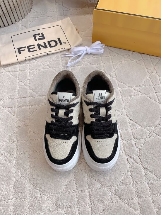 Fendi Cowhide Suede Thick Sole Casual Comfortable Sneakers