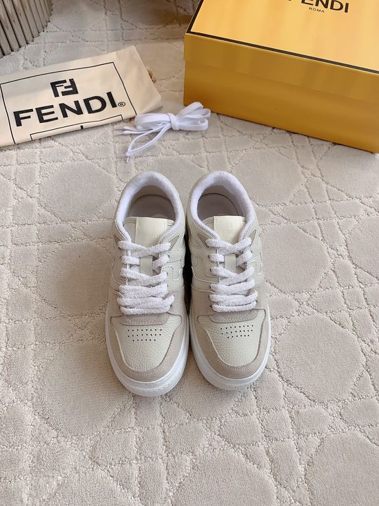 Fendi Cowhide Suede Thick Sole Casual Comfortable Sneakers