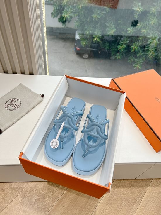 Hermes Comfortable Wedge Heel Casual Slide Sandals