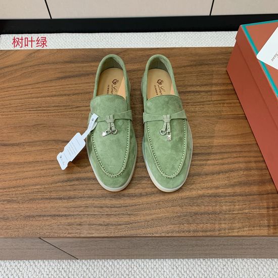 Loro Piana Suede Loafers Hand-Stitched Leather Sole Lined Shoes