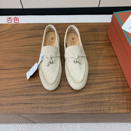 Loro Piana Suede Loafers Hand-Stitched Leather Sole Lined Shoes