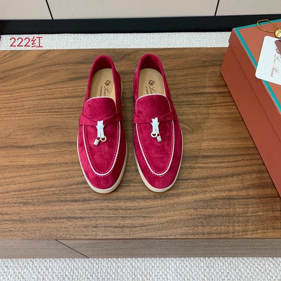 Loro Piana Stitched Edge Loafers Silky Suede Upper Comfortable Lining Anti-slip Sole