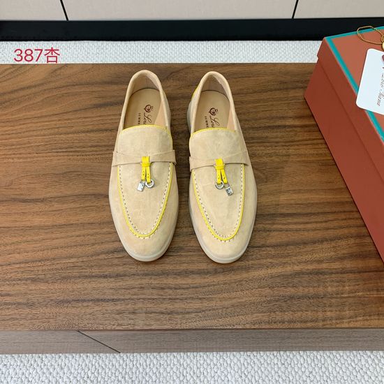 Loro Piana Stitched Edge Loafers Silky Suede Upper Comfortable Lining Anti-slip Sole
