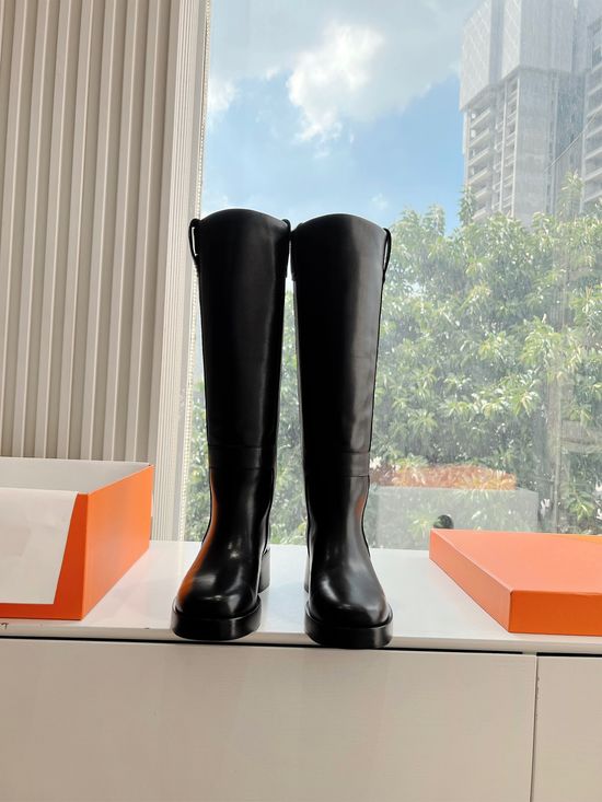Hermes Top-quality Handmade Knee-High Boots with Imported Leather
