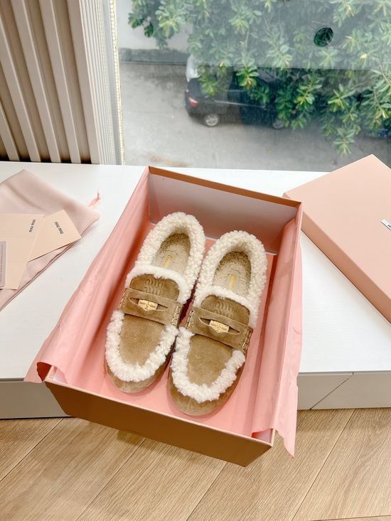Miu Miu Premium Fleece Lined Comfort Loafers