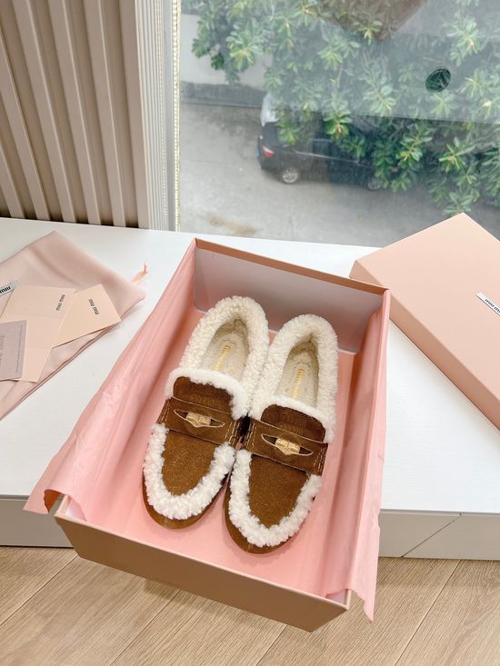Miu Miu Premium Fleece Lined Comfort Loafers