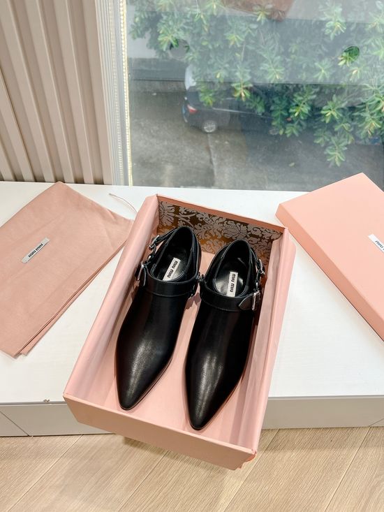 Miu Miu Vintage Leather Mary Jane Loafer Shoes