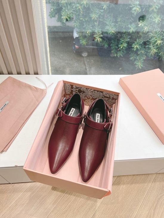 Miu Miu Vintage Leather Mary Jane Loafer Shoes