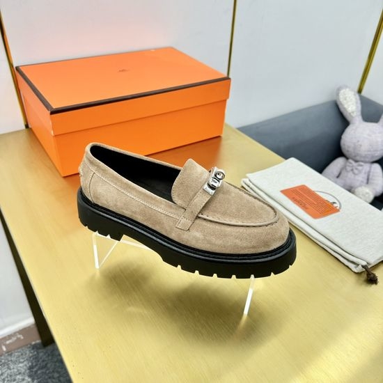 Hermes Premium Leather Wool Lined Handcrafted Casual Shoes