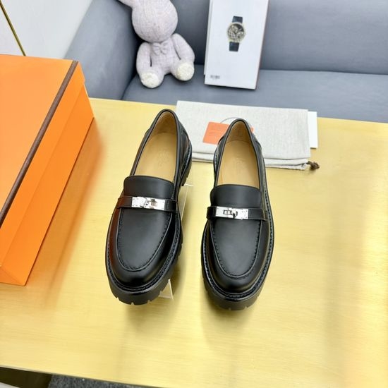Hermes Premium Leather Wool Lined Handcrafted Casual Shoes