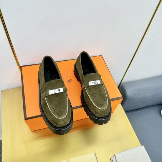 Hermes Premium Leather Wool Lined Handcrafted Casual Shoes