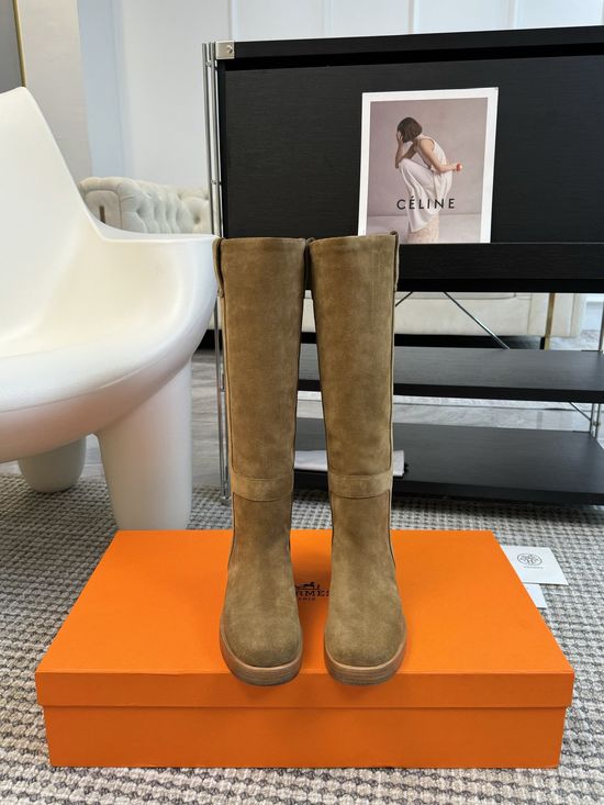 Hermes Premium Leather Knee High Fashion Riding Boots
