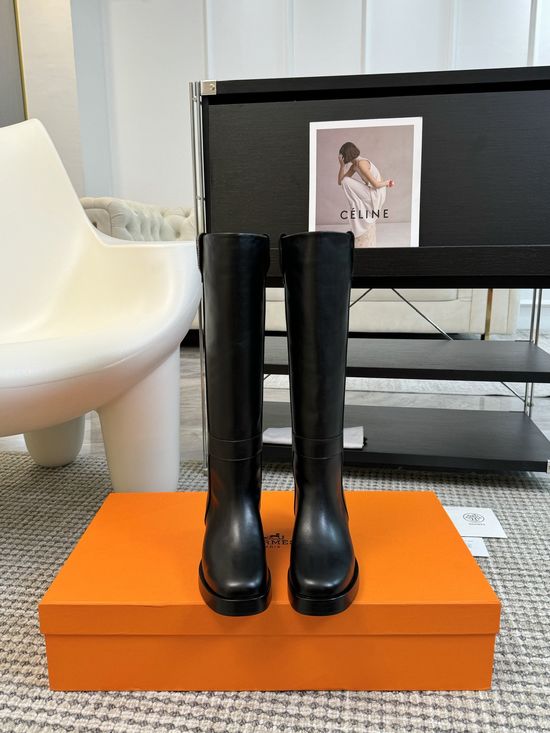Hermes Premium Leather Knee High Fashion Riding Boots