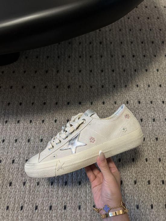 Golden Goose Chic Embellished Distressed Sneakers Thick Sole Comfortable Footwear