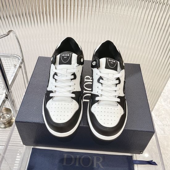 Christian Dior Premium Leather Low Top Sneakers With Printed Details