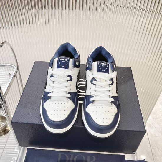 Christian Dior Premium Leather Low Top Sneakers With Printed Details