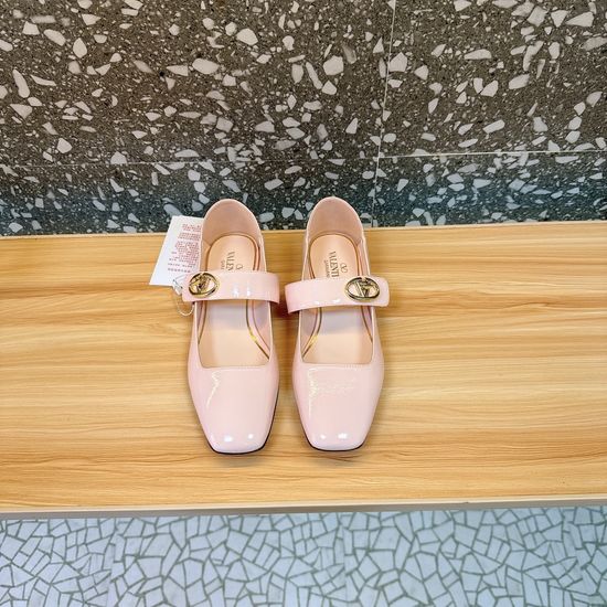 Valentino Classic Logo Buckle Mary Jane Ballet Shoes Versatile Style