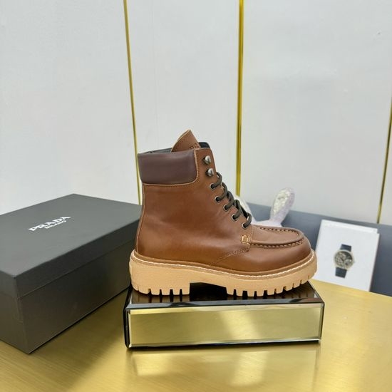 Prada Premium Comfortable Leather Slip-on Casual Loafers
