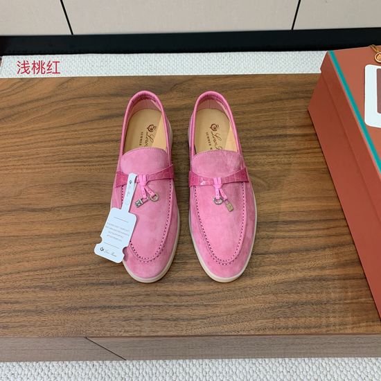 Loro Piana Color Block Loafers Soft Suede Upper Hand Stitched Durable Sole