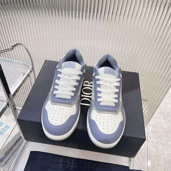 Christian Dior Premium Leather Color Block Casual Sneakers