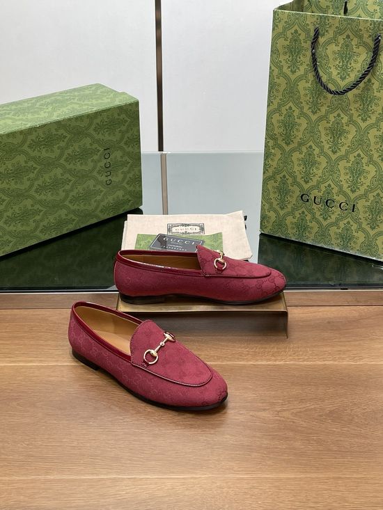 Gucci Classic Embroidered Monogram Loafers Premium Leather Sole Lined Shoes