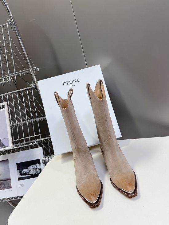 Celine Premium Leather Ankle Boots with Retro Logo Detail