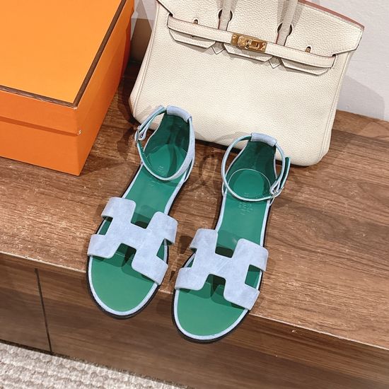 Hermes Classic Adjustable Ankle Strap Leather Sandals Premium Quality