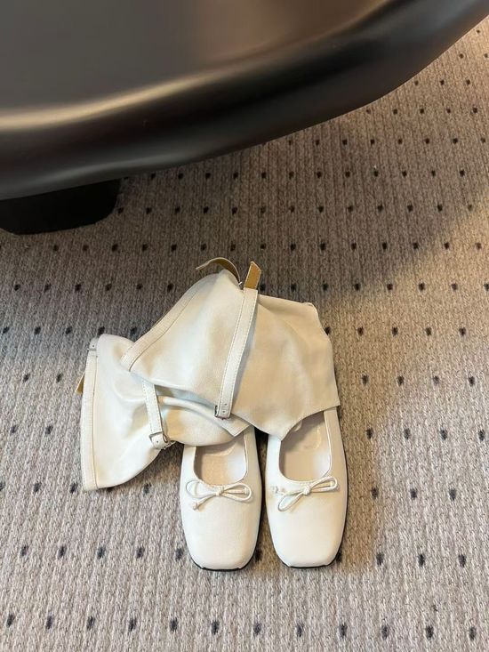 OPEN YY Soft Cracked Leather Ballet Ankle Boots