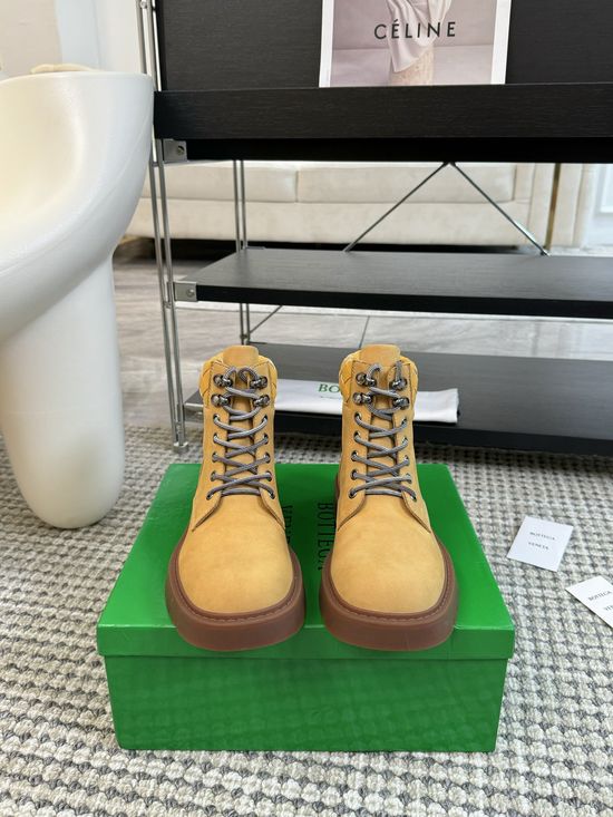 Bottega Veneta Premium Suede Leather Work Boots Comfortable Durable Daily Footwear