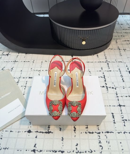 Manolo Blahnik MB Classic Silk Upper Sandal with Genuine Leather Sole