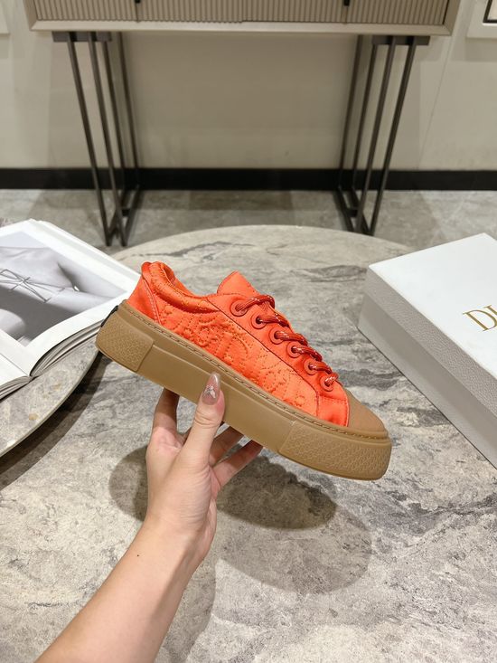 Christian Dior Premium Embroidered Casual Skate Shoes With Breathable Mesh Lining