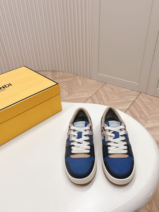 Fendi Classic Spliced Leather Casual Sneakers Versatile Daily Footwear
