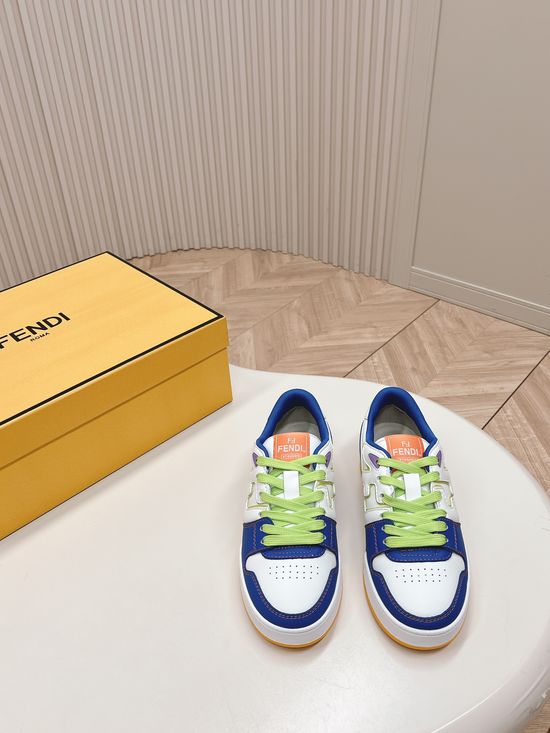 Fendi Classic Spliced Leather Casual Sneakers Versatile Daily Footwear