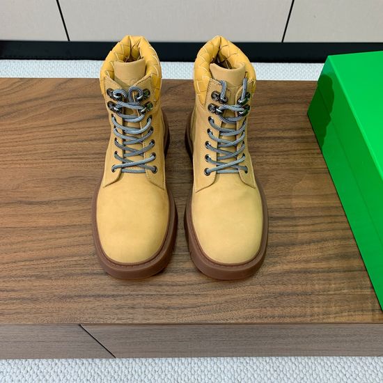 Bottega Veneta Lace-up Martin Boots Cowhide Suede Upper Durable Sole